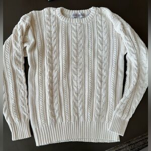John Ashford Cream Cable Knit Sweater